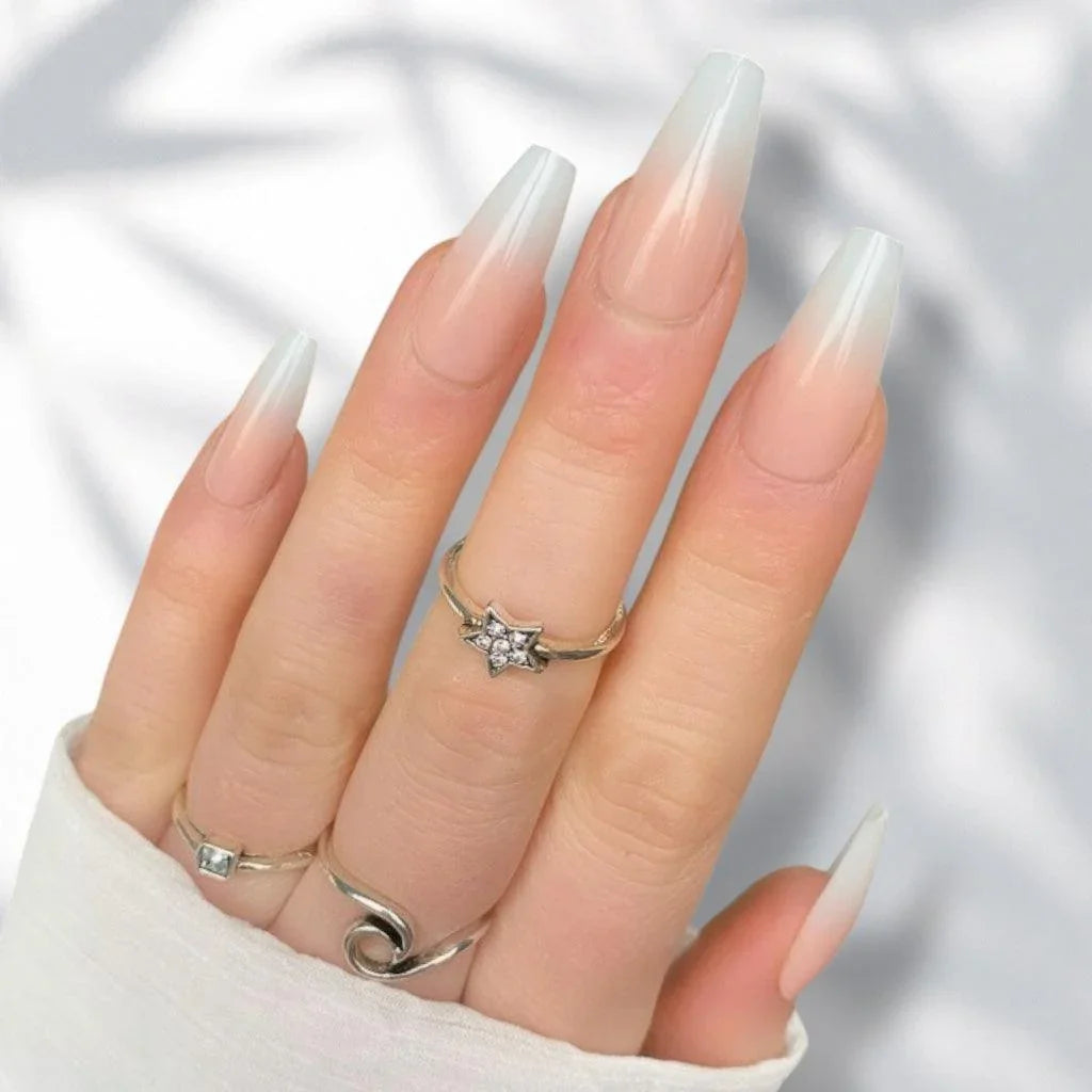 Peach Ombre Midi Coffin - doobysnailsltd