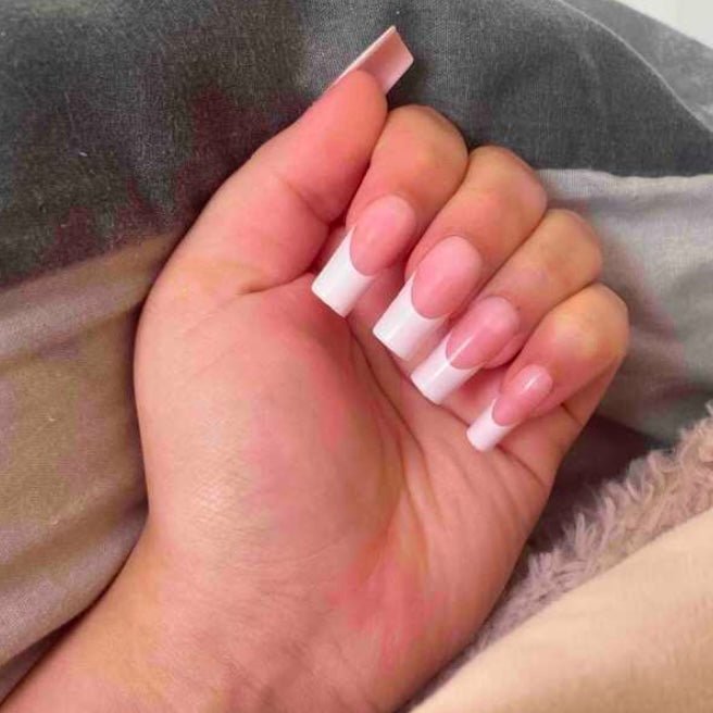 New! Classic French Pink Base Long Square - doobysnailsltd