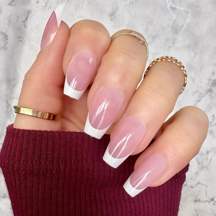 New! French Pink Base Short Coffin - doobysnailsltd