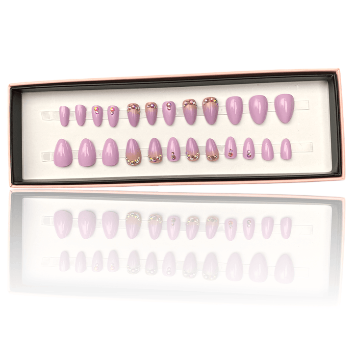 New! Ombre Diamante Lilac Short Almond - doobysnailsltd