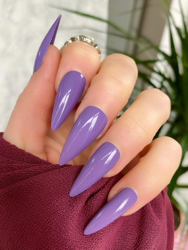 New! Purple Gloss Midi Stiletto - doobysnailsltd