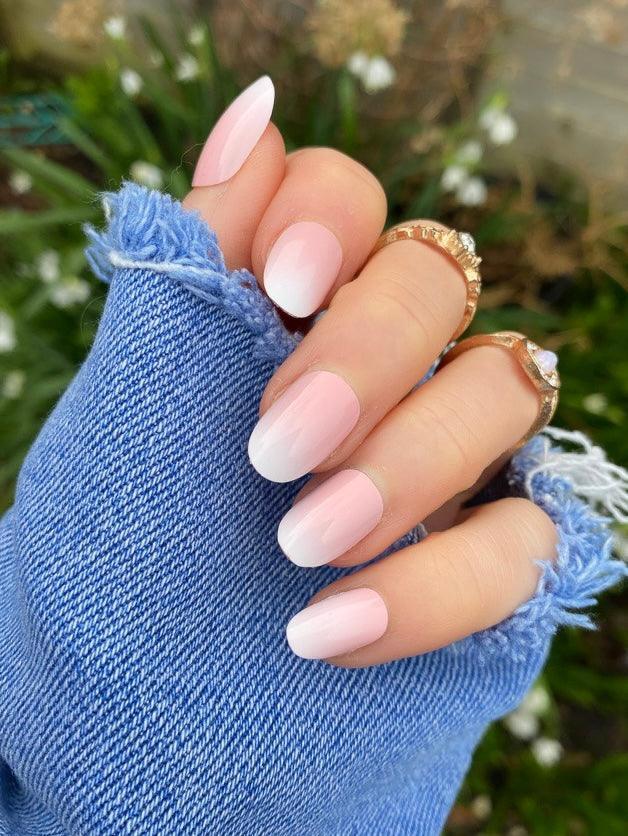 New Spring 2024! Pink Ombre Short Oval - doobysnailsltd