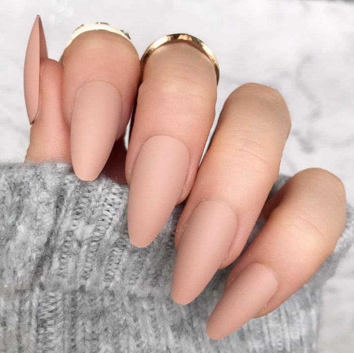 Nude Matte Long Almond - doobysnailsltd