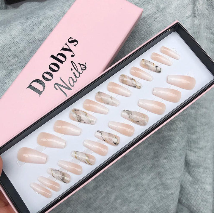 Ombre Marble Midi Coffin - doobysnailsltd