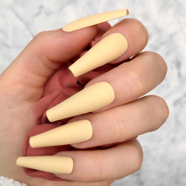 Pastel Yellow Matte Extra Coffin - doobysnailsltd