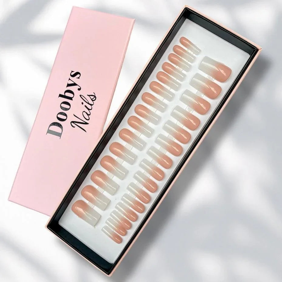 Peach Ombre Long Square - doobysnailsltd