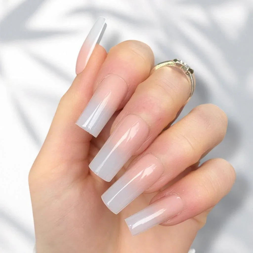 Peach Ombre Long Square - doobysnailsltd