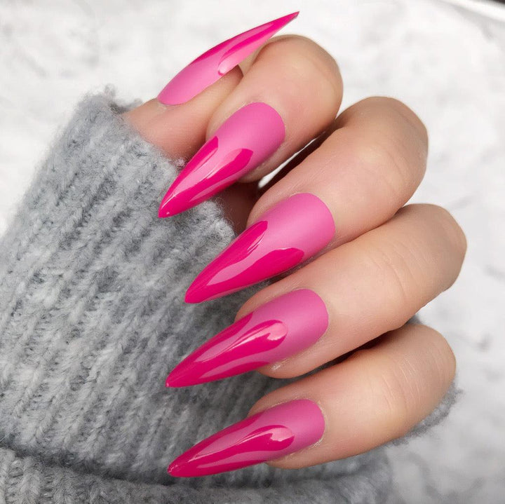 Pink Drips Midi Stiletto - doobysnailsltd