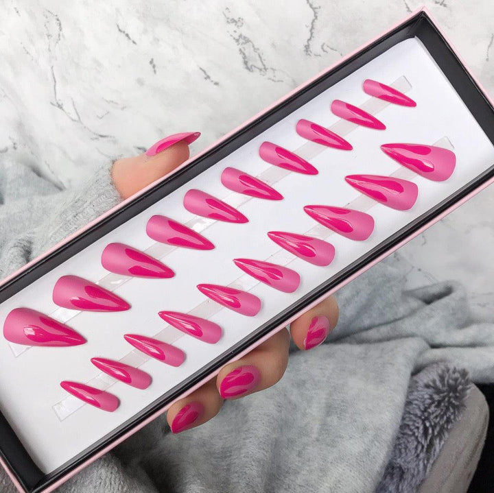 Pink Drips Midi Stiletto - doobysnailsltd