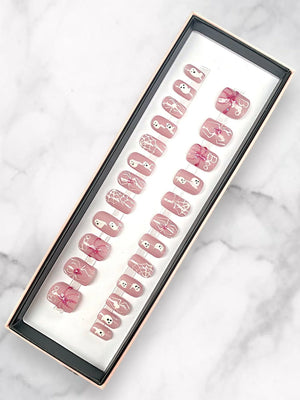 Pink Glitter Spook Short Square - doobysnailsltd