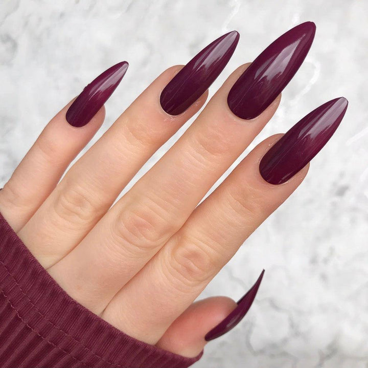 Plum Gloss Long Stiletto - doobysnailsltd