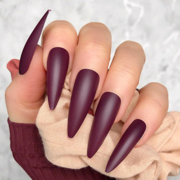 Plum Matte Super Stiletto - doobysnailsltd