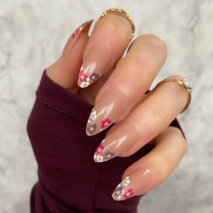 Purple Floral Almond - doobysnailsltd