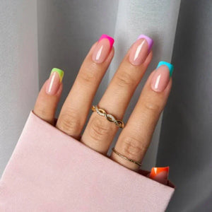 Back In Stock! Rainbow French Short Square - doobysnailsltd