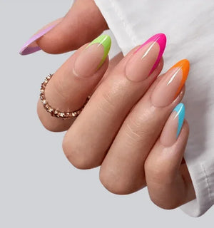 Restock! Bright Rainbow French Almond - doobysnailsltd
