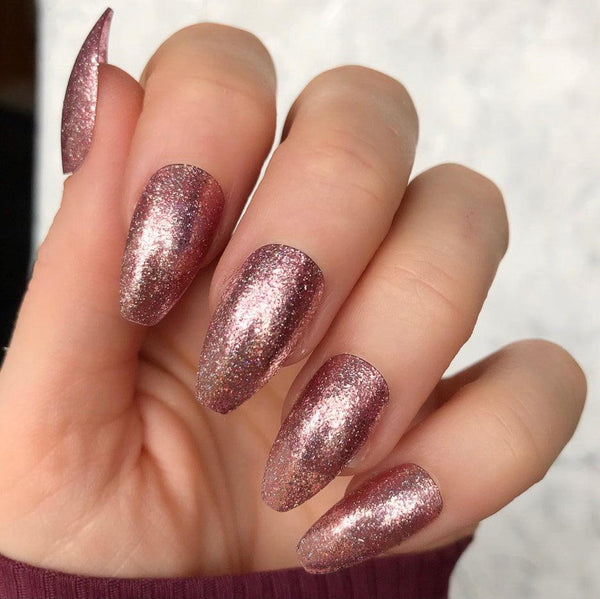 Rose Gold Foil Almond - doobysnailsltd