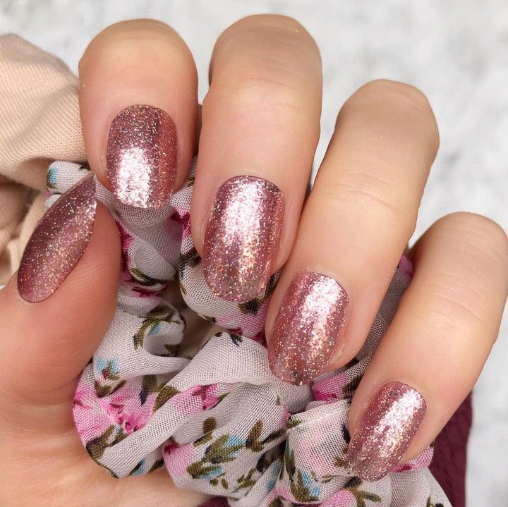 Rose Gold Foil Short Oval - doobysnailsltd