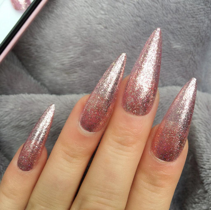 Rose Gold Foil Super Stiletto - doobysnailsltd