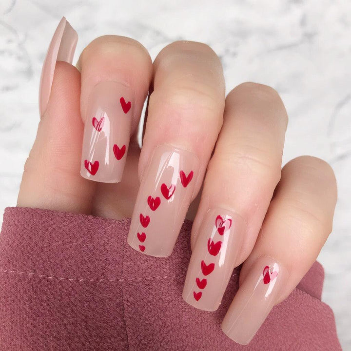 Scatter Heart Long Square - doobysnailsltd