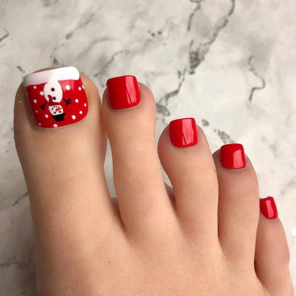 Snowy Days RED Toes - doobysnailsltd