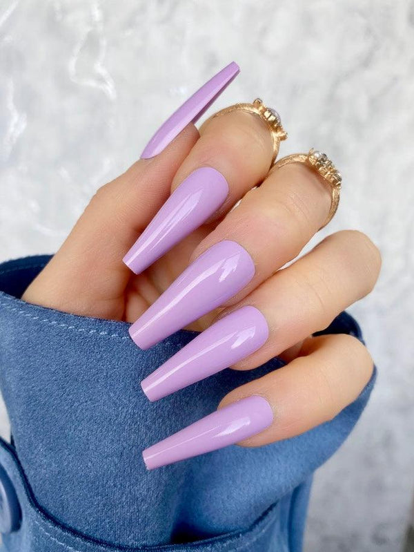 Soft Lilac Gloss Extra Coffin - doobysnailsltd