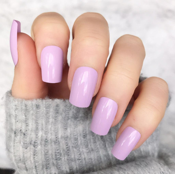 Soft Lilac Gloss Short Square - doobysnailsltd