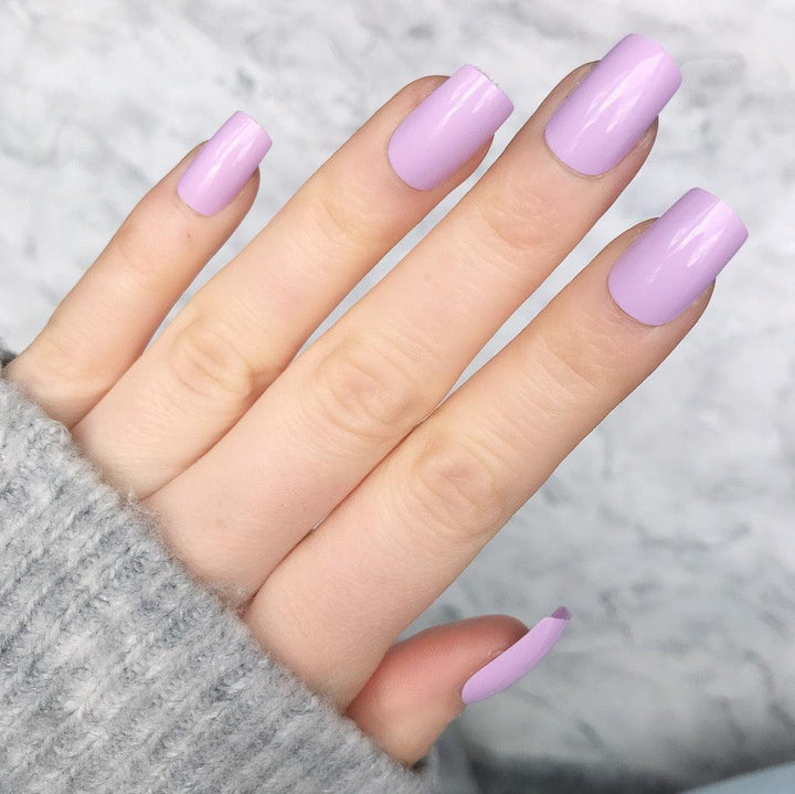 Soft Lilac Gloss Short Square - doobysnailsltd