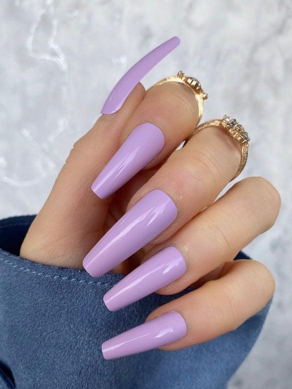 Soft Lilac Gloss Super Coffin - doobysnailsltd