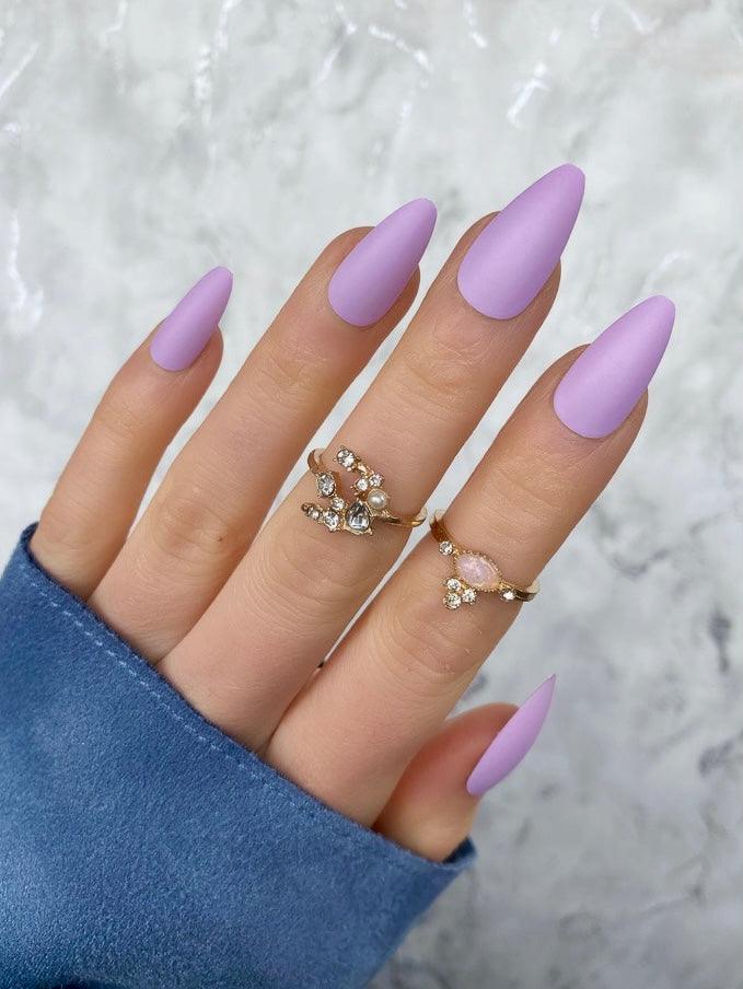 Soft Lilac Matte Almond - doobysnailsltd