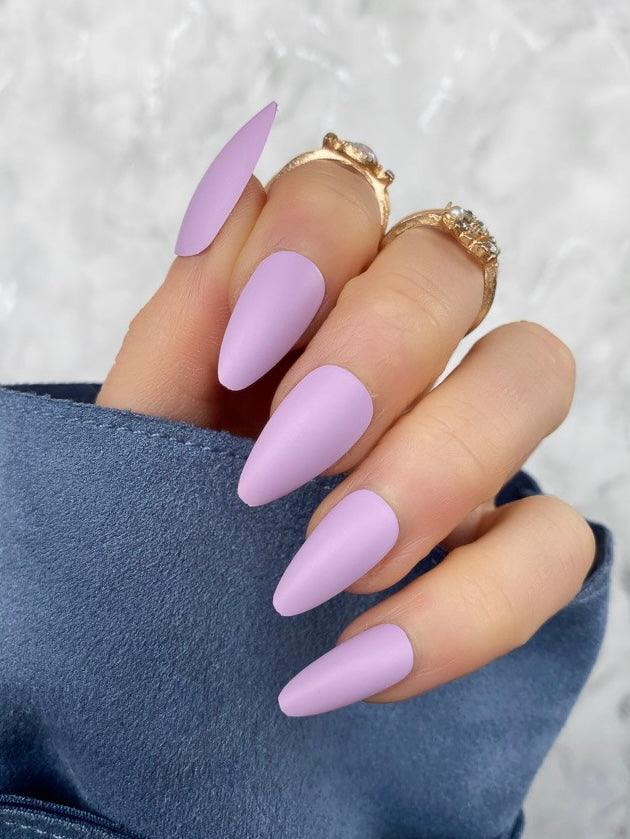 Soft Lilac Matte Almond - doobysnailsltd