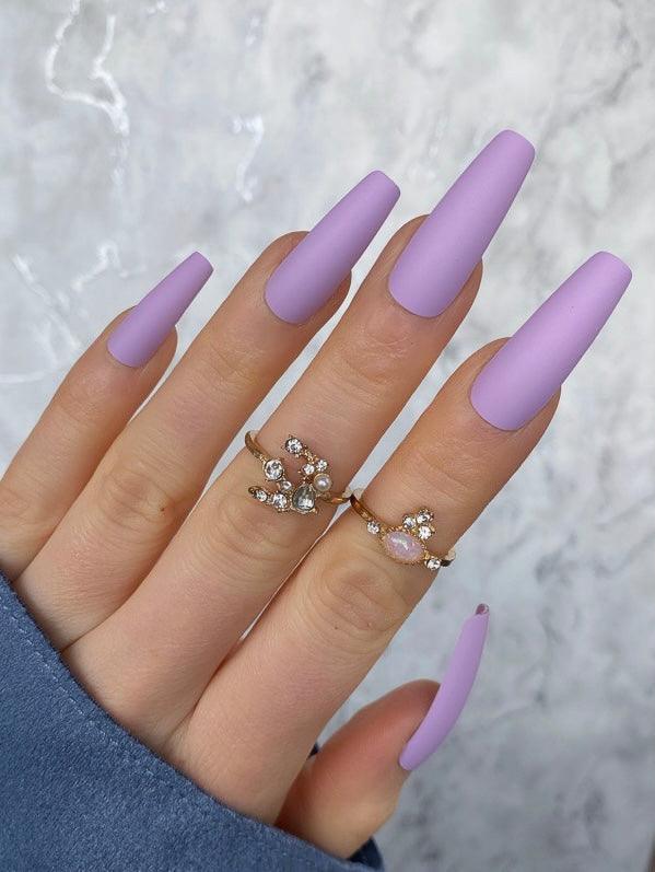 Soft Lilac Matte Super Coffin - doobysnailsltd