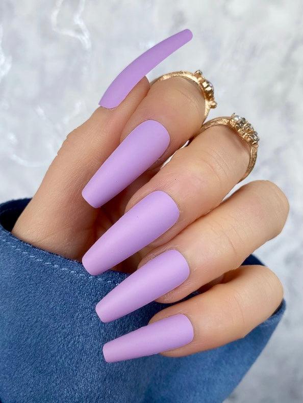 Soft Lilac Matte Super Coffin - doobysnailsltd