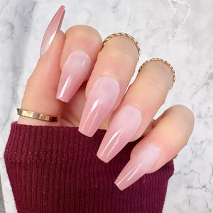 Soft Red Ombre Midi Coffin - doobysnailsltd