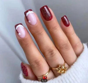 VIRAL ON TIKTOK! Sparkly Santa Short Square - doobysnailsltd