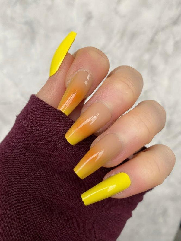 Sunshine Ombre Midi Coffin - doobysnailsltd