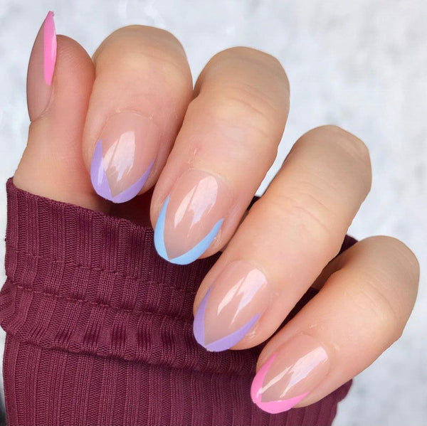 Top Trending! Pastel Tip Short Oval - doobysnailsltd