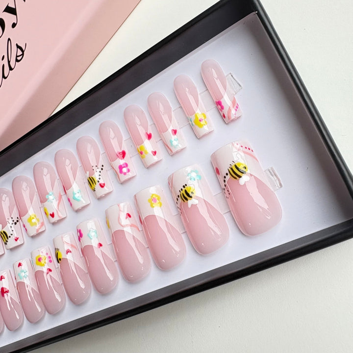 Viral on TIKTOK! Bumble Bloom Long Square - doobysnailsltd