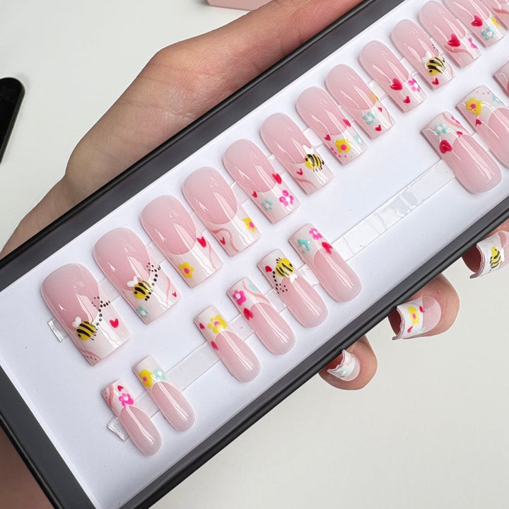 Viral on TIKTOK! Bumble Bloom Long Square - doobysnailsltd