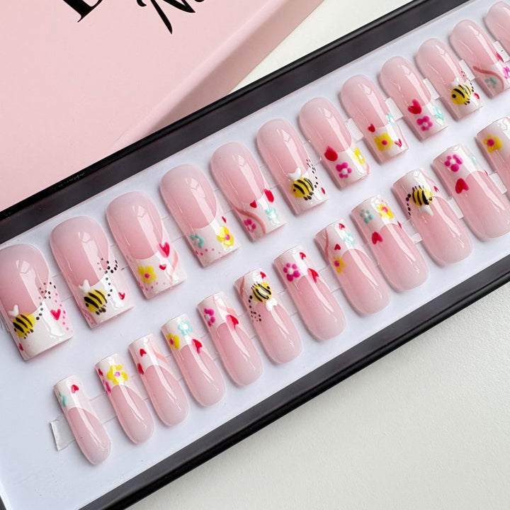 Viral on TIKTOK! Bumble Bloom Long Square - doobysnailsltd