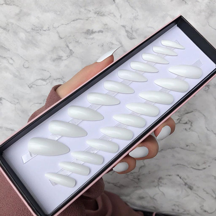 White Gloss Long Stiletto - doobysnailsltd