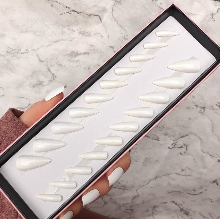 White Gloss Midi Stiletto - doobysnailsltd