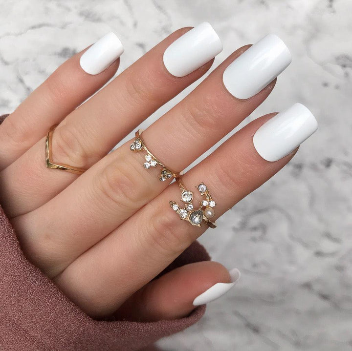 White Gloss Short Square - doobysnailsltd