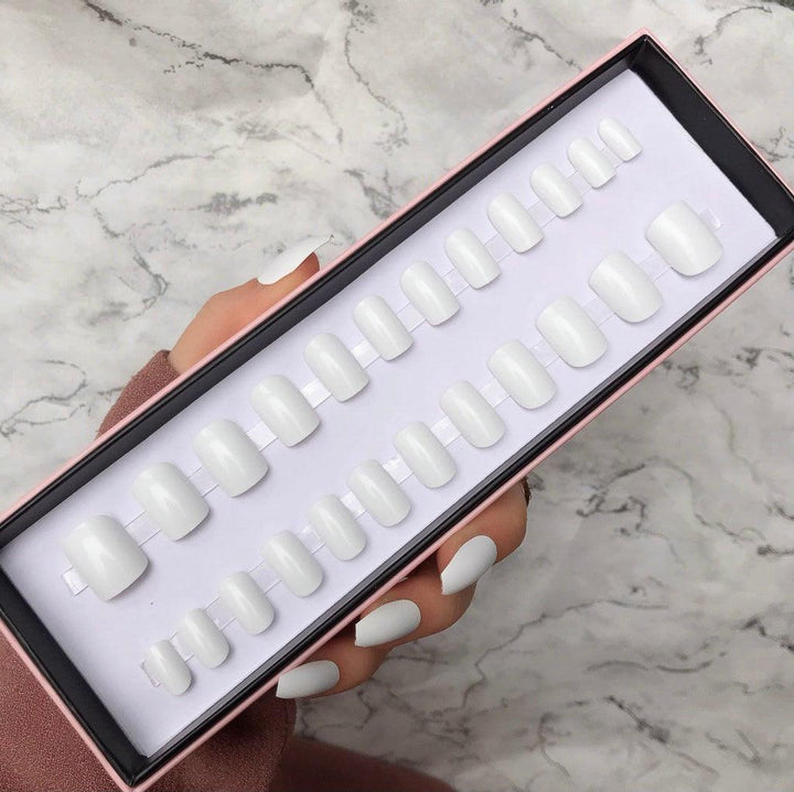 White Gloss Short Square - doobysnailsltd