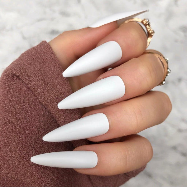 White Gloss Super Stiletto - doobysnailsltd