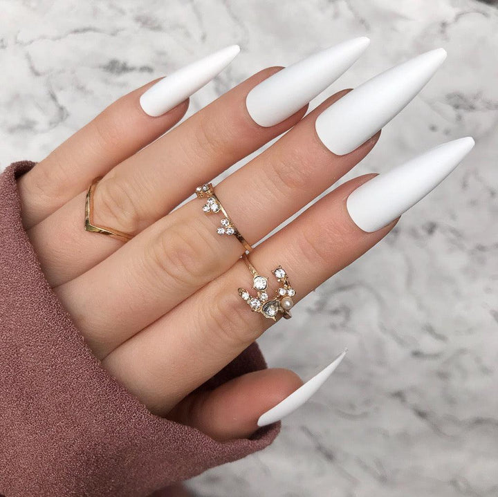 White Gloss Super Stiletto - doobysnailsltd