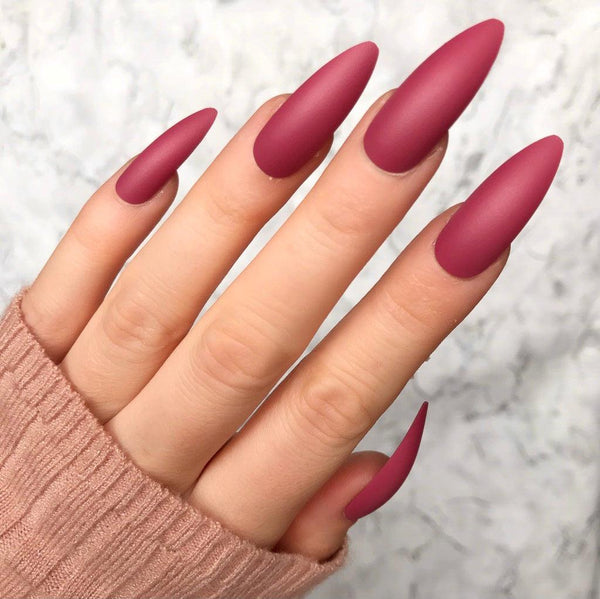 Wild Berry Matte Long Stiletto - doobysnailsltd