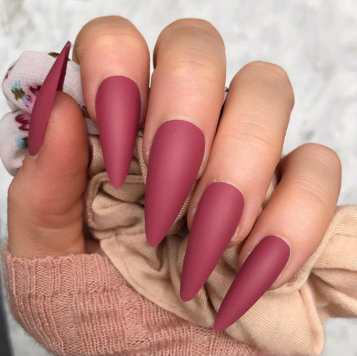 Wild Berry Matte Midi Stiletto - doobysnailsltd