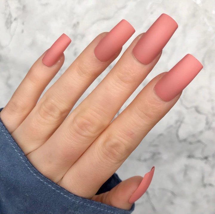 XXXXXXPastel Rose Matte Long Square - doobysnailsltd