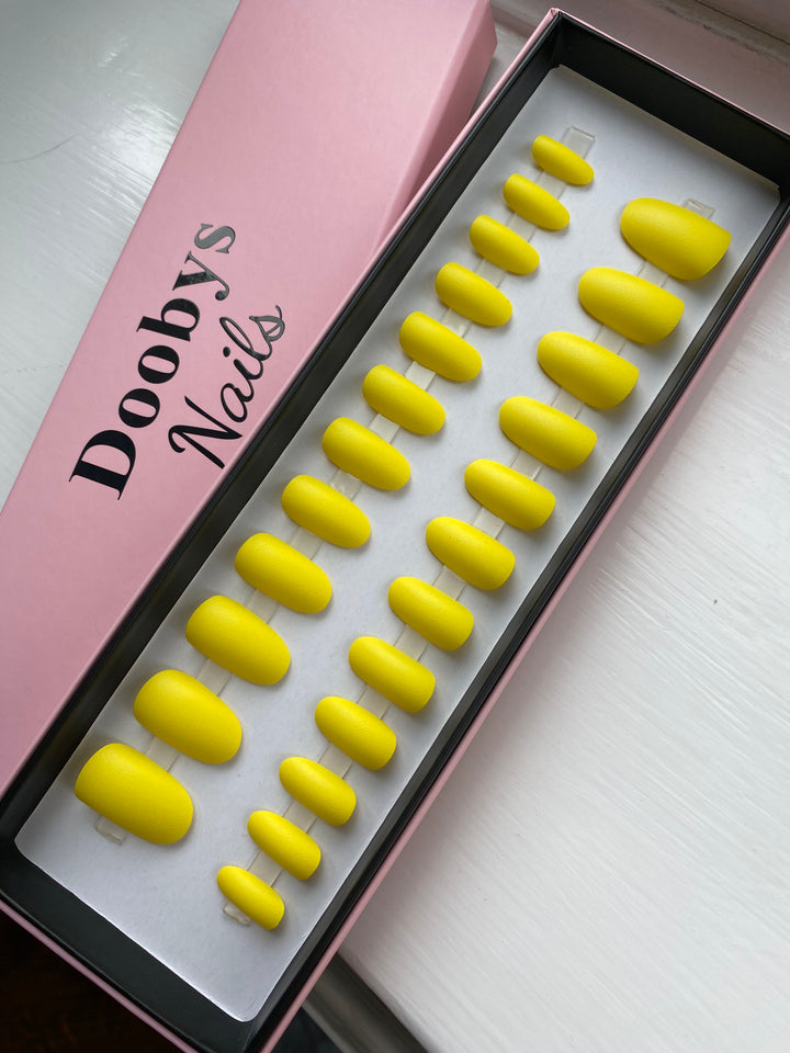 Yellow Matte Oval - doobysnailsltd