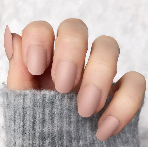 Nude Matte Short Oval - doobysnailsltd